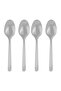 25Pcs Silver Colorful Spoons Hard Durable Plastic Luxury Disposable Gray Silver Birthday Party Spoons - 2