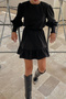 Black Padded Design Dress