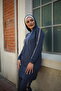 Hijab Tracksuit Set with Striped Sleeves