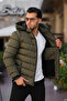 WATERPROOF AND WINDPROOF WINTER HOODED FLEECE-LINED RED BLACK DETAIL WINTER MEN'S PUFFER JACKET - 2