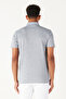 Men's Navy Blue-white Easy-Iron Slim Fit Narrow Cut Polo Neck Short Sleeve Jacquard T-Shirt - 5