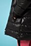 Fur Hooded Girl's Coat Black - 6