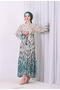 Women's Chiffon Skirt Frilly Patterned Hijab Dress Sms008 - 3