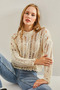 Women's Ecru Openwork Patterned Knitwear Sweater 20234188 - 5