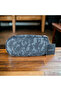 Oval Zippered Pencil Case Camo Patterned Faux Leather