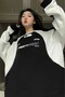 Black Y2k Streetwear Smarttooth Printed Crewneck Sweatshirt - 2