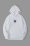 Women's Star Printed Hooded Sweatshirt - 4