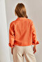 Women's Orange Double Pocket Gabardine Jacket 40941010 - 2