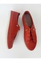 Inside and Outside 100% Genuine Leather Rubber Laced Casual Red Color Shoes - 2