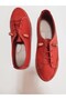 Inside and Outside 100% Genuine Leather Rubber Laced Casual Red Color Shoes - 4