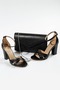 Women's High Platform Heeled Shoes Bag Combination