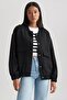 Water Repellent College Collar Snap Pocket Basic Plain Bomber Coat Jacket B3467Ax23Au