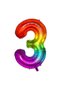Rainbow Colored Age Number Foil Balloon - 3