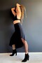 ASYMMETRIC SKIRT WITH SLITING DOUBLE FLOOR TULE DETAIL - 6