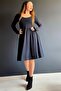 ONE KNEE BALLERINE COLLAR JARSE DUMP DRESS
