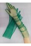 Bella evening dress bridal gloves long green