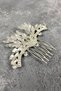 Silver Stone Beaded Diza Scalloped Bridal Hairpin for the Most Beautiful Brides – Crown, Crystal Stone – - 2