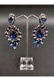 Earring Types Navy Blue Crystal Stone Henna Wedding Bridal Earring – Bijoux Earring, Stylish Design – Bijute