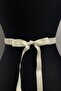 Handmade Belt Dense Cream Pearl Bead Embroidered Stone Dress Belt – Belt, Stylish Design - 3