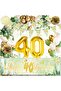 40th birthday decoration, 40 years old green gold balloons decoration set