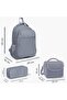 Coral High Kids 3-Piece Purple Pink Cat Patterned Backpack Set - 3