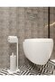 Toilet Roll Holder White Backup Special Design Heavy Cast Iron Anti-Tip Bathroom Toilet No Installation Required