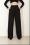 Palazzo Black Wide Leg Fabric Trousers High Waist