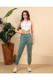 Women's Sweatpants with Front Seam and Pocket Detail - 6