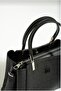 Women's Black Hand and Shoulder Bag-4099 - 3