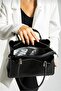 Women's Black Hand and Shoulder Bag-4099 - 2