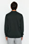 Koyu Yeşil Regular Fit Polo Yaka Basic Triko Kazak TMNAW24KZ00067 - 5
