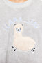 Gri Wellsoft Lama Desenli Kışlık Örme Pijama Takımı THMAW24PT00029 - 7