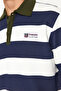 Lacivert Regular/Normal Kesim Polo Yaka Çizgili İçi Polar/Sıcak Tutan Sweatshirt TMNAW24SW00240 - 5