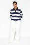 Lacivert Regular/Normal Kesim Polo Yaka Çizgili İçi Polar/Sıcak Tutan Sweatshirt TMNAW24SW00240 - 3