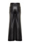 Siyah Suni Deri Wide Leg Cep Detaylı Örme Pantolon TWOAW24PL00103 - 8