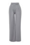 Yunus Gri Cırt Cırt Kapamalı Yüksek Bel Pileli Wide Leg/Geniş Kesim Örme Pantolon TWOAW24PL00177 - 10