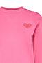 Pembe Kalın İçi Polarlı Göğüs ve Sırt Kabartma Baskılı Oversize Örme Sweatshirt TWOAW24SW00226 - 6