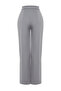 Yunus Gri Cırt Cırt Kapamalı Yüksek Bel Pileli Wide Leg/Geniş Kesim Örme Pantolon TWOAW24PL00177 - 12