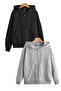 2-Piece Black And Gray Color Zippered 2 Thread Seasonal Cardigan / Jacket - 5