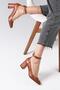 Tan Color Women's Heeled Shoes - 4