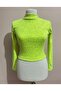 Neon Color Half Collar Long Sleeve Knitwear Blouse, New Year Christmas Gift - 2