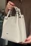 Shop Large Size Knitted Detailed Relaxed Fit Crossbody Women's Shoulder Bag 4031 Stone - 3