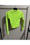 Neon Color Half Collar Long Sleeve Knitwear Blouse, New Year Christmas Gift - 4