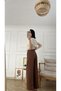 Brown Premium Waist Detailed Velcro Wide Leg Trousers - 5