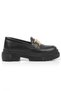 Capone Oval Toe Women's Loafer with Metal Accessories and Wrinkled Patent Leather Sole - 2