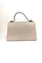 Women's silvery evening dress bag with powder silver chain strap - 4