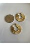 Steel Fan Design Hoop Earrings - 4