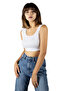 White Wide Strap Fitted Crop Top Undershirt