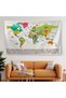 Turkish Country Flag Educational Capital Detailed Atlas World Map Wall Cover-carpet 3860