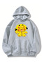 Unisex Men/Women Pikachu Colorful Custom Printed Oversize Hooded Sweatshirt Gray